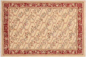 handmade Transitional Kafkaz Chobi Ziegler Beige Wine Red Hand Knotted RECTANGLE 100% WOOL area rug 8 x 10